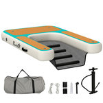 PAWHUT Rampe pour chien - rampe d'eau flottante gonflable pour chien - échelle flottante pour bateaux - surface antidérapante orange
