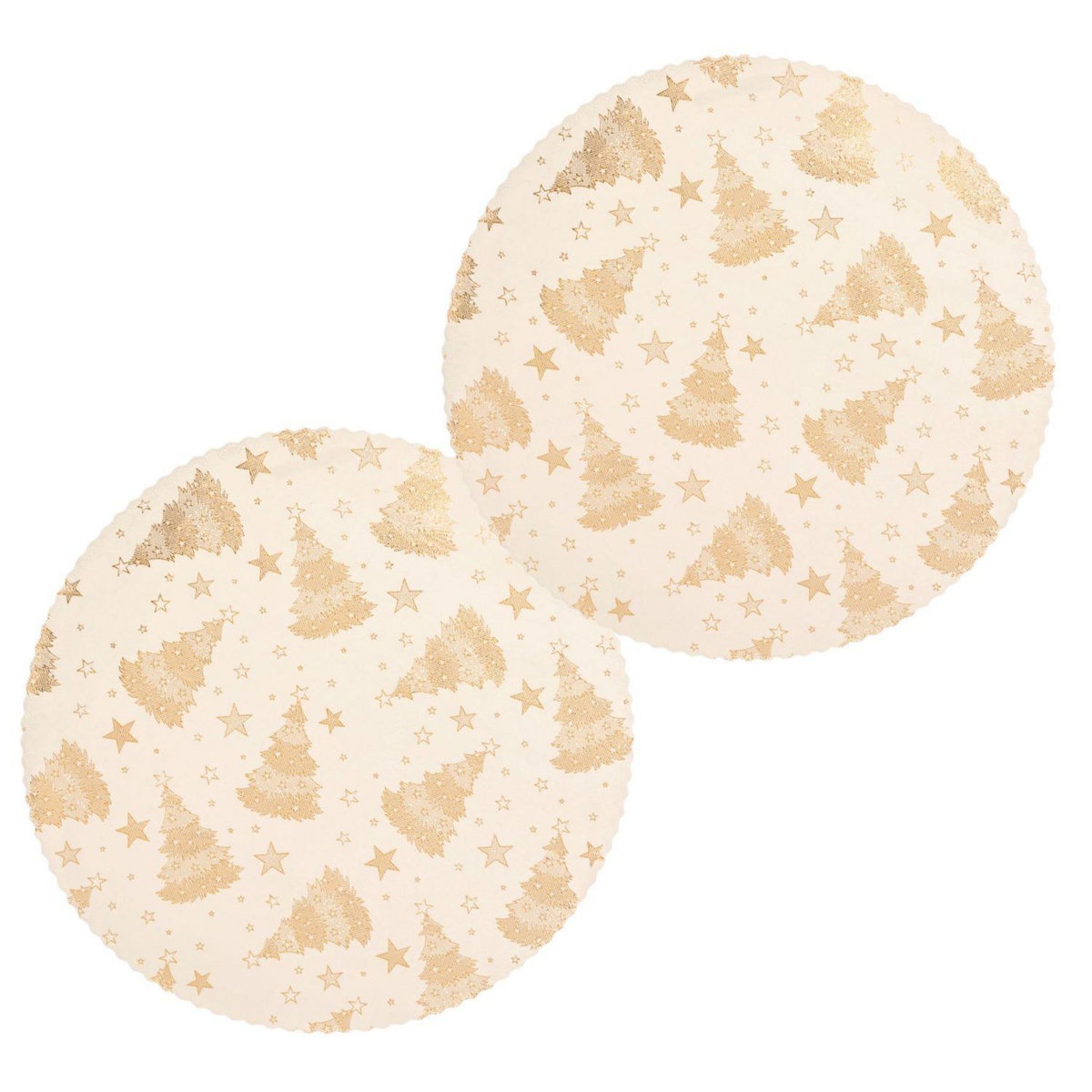 FEERIC LIGHT & CHRISTMAS Lot de 2 sets de table en velours SAPIN