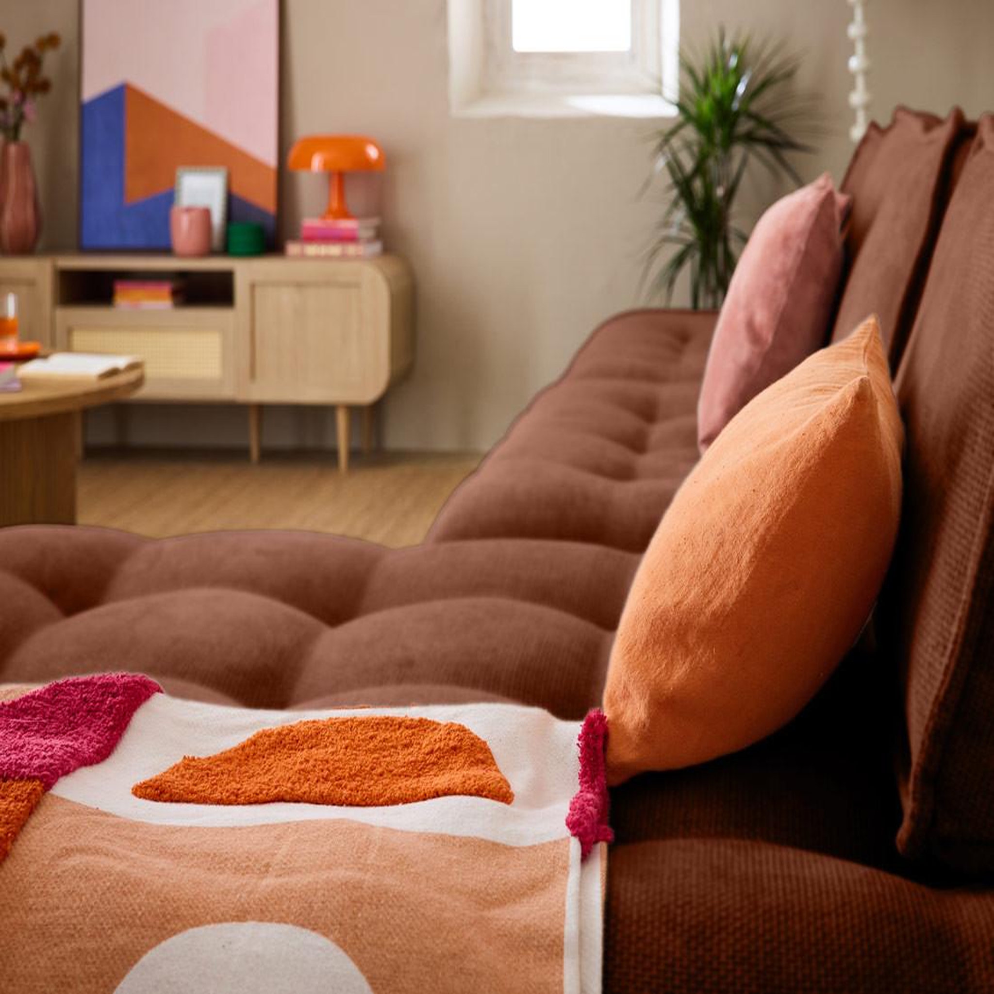 Voir la diapositive 5 : LISA DESIGN Marisol - canapé d'angle modulable 4 places - velours texturé