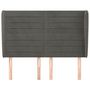 Voir la diapositive 3 : VIDAXL Tete de lit avec oreilles Gris fonce 147x23x118/128 cm Velours