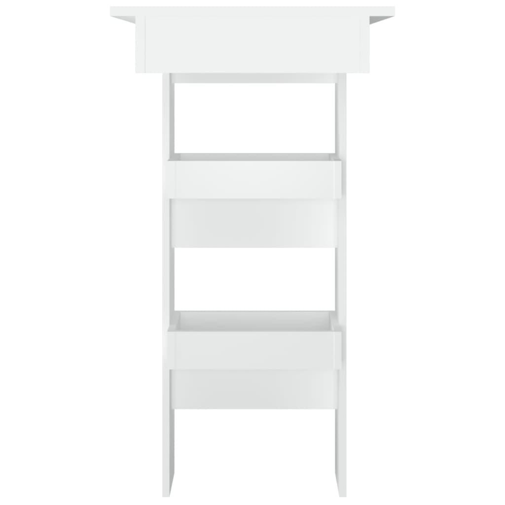 Voir la diapositive 4 : VIDAXL Table de bar murale Blanc 102x45x103,5 cm Bois d'ingenierie