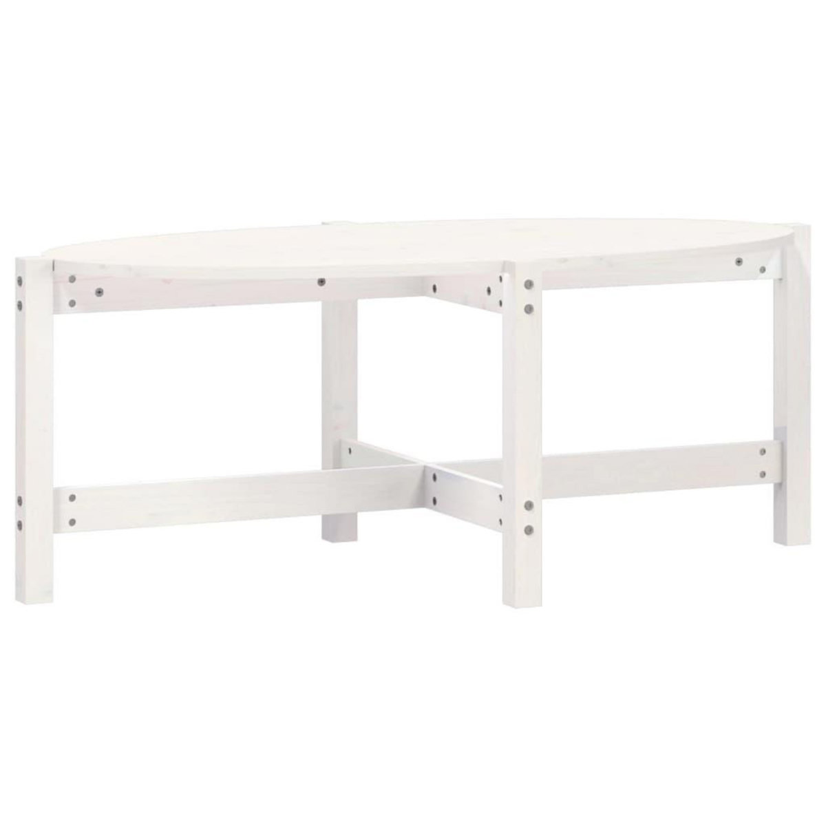 VIDAXL Table basse Blanc 118x63x45 cm Bois massif de pin