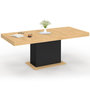 Voir la diapositive 1 : ID MARKET Table à manger extensible rectangle EDEN 6-10 personnes bois et noir 160-200 cm