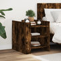 Voir la diapositive 1 : VIDAXL Table de chevet chene fume 45x50x50 cm bois d'ingenierie
