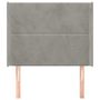 Voir la diapositive 3 : VIDAXL Tete de lit avec oreilles Gris clair 93x16x118/128 cm Velours
