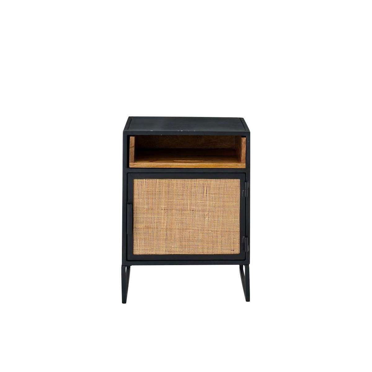 Paris Prix Table de Chevet Avec Porte  Rickey  59cm Noir & Naturel