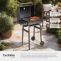 Voir la diapositive 3 : tectake Barbecue charbon avec thermomètre équipé de 2 roues pour un piètement stable noir