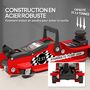 Voir la diapositive 5 : HOMCOM Cric hydraulique rouleur 2,5t - hauteur de levage 80-360mm - acier rouge noir