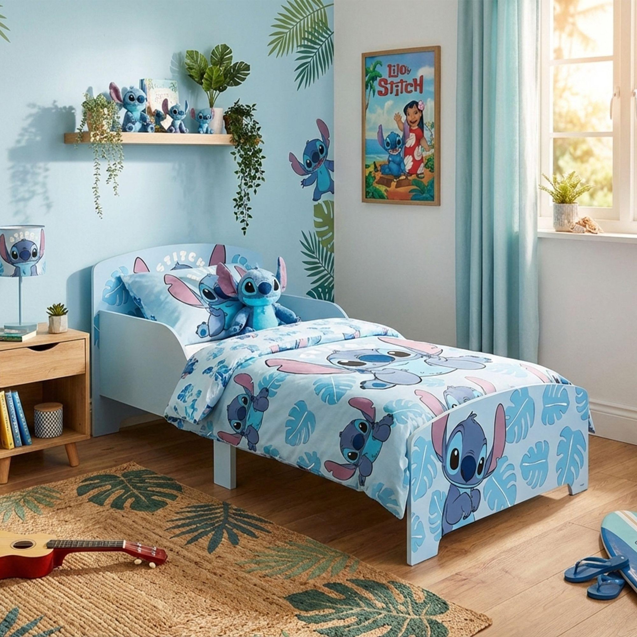 Voir la diapositive 2 : DISNEY Lit enfant lilo & stitch 70x140 cm - mdf bleu