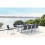 Voir la diapositive 6 : CONCEPT USINE Table de jardin extensible et 10 chaises alu-toile PVC gris AREZZO