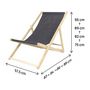 Voir la diapositive 4 : Habitat et Jardin Lot de 2 transats en bois  Chilienne  - 107 x 56.5 x 81 cm - Gris