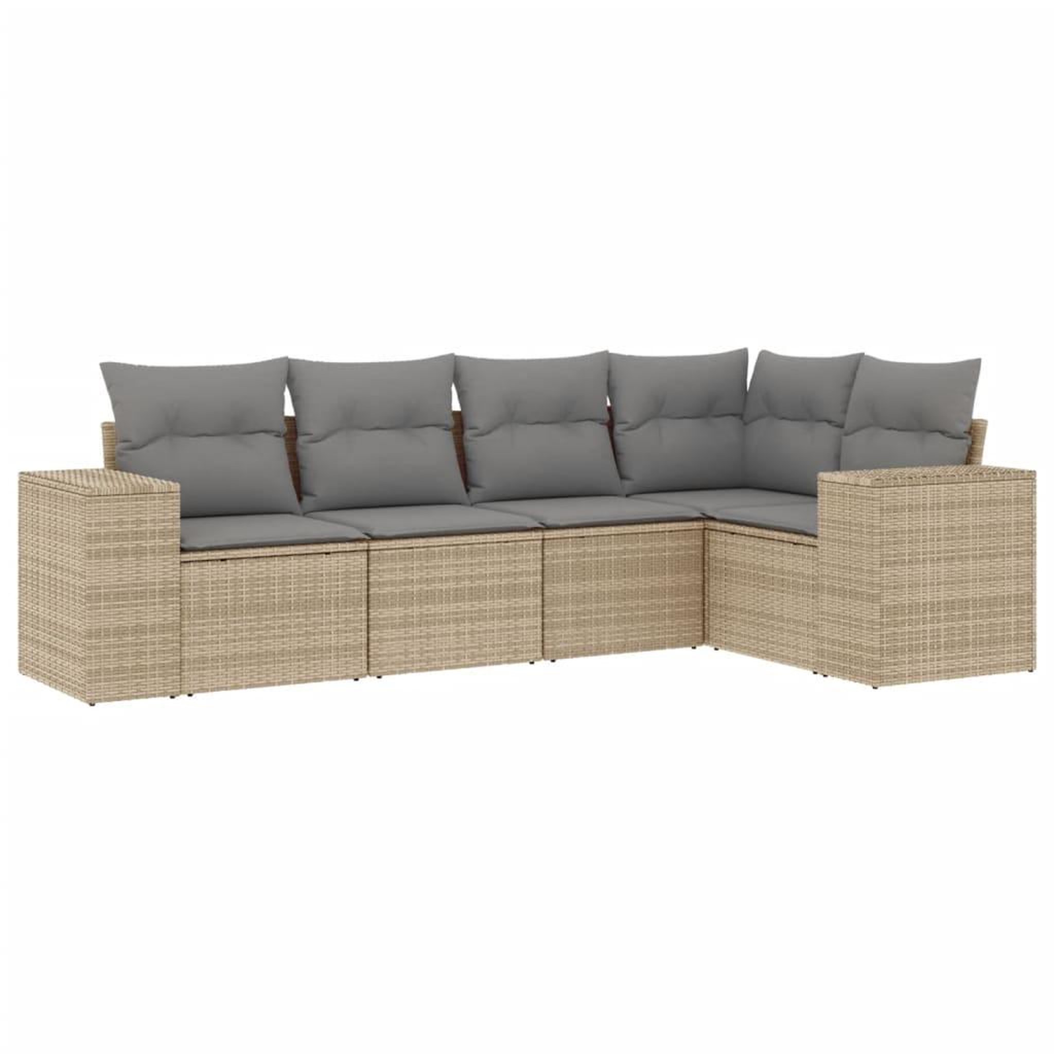 Voir la diapositive 2 : VIDAXL Salon de jardin avec coussins 5 pcs beige resine tressee