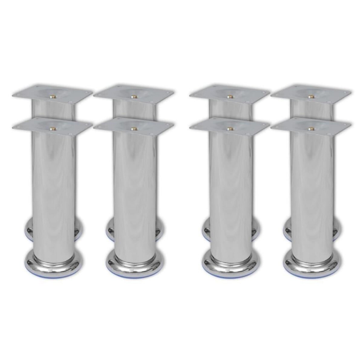VIDAXL Pieds ronds de canape 8 pcs Chrome 180 mm