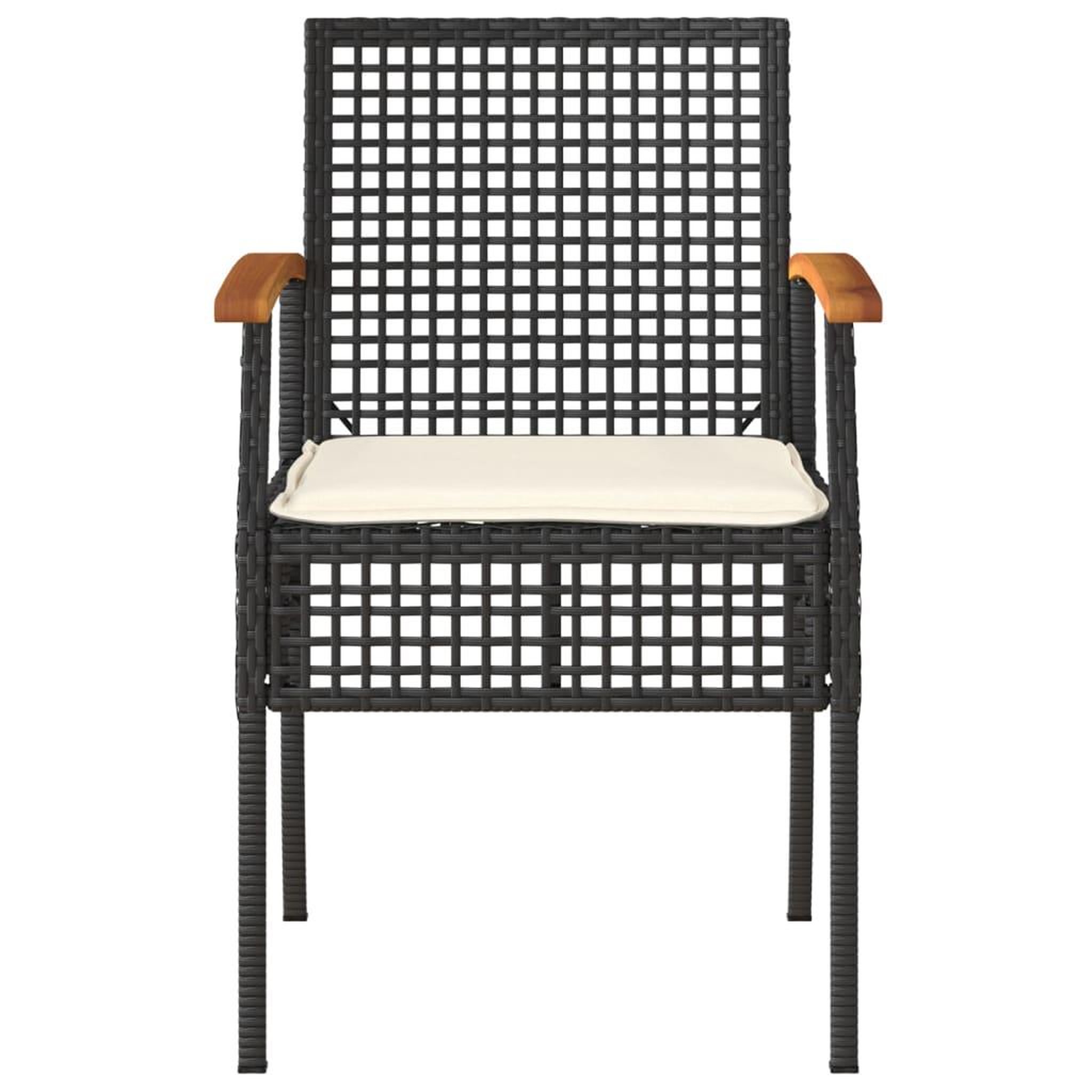 Voir la diapositive 4 : VIDAXL Ensemble de bistro 3 pcs et coussins noir resine tressee acacia