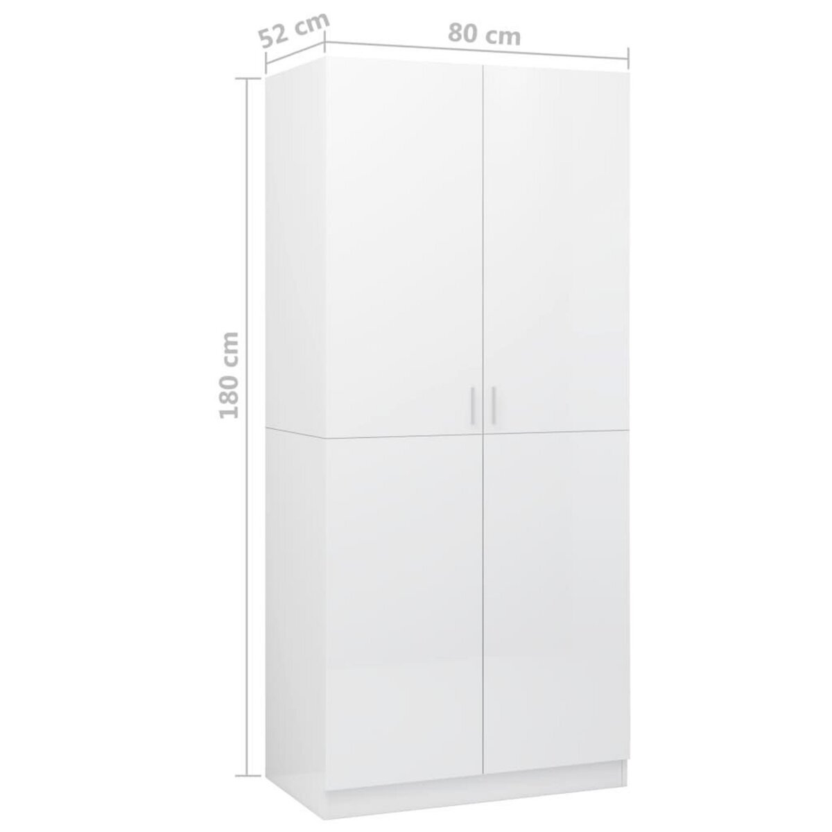 VIDAXL Garde-robe Blanc brillant 80x52x180 cm Bois d'ingenierie