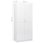 Voir la diapositive 6 : VIDAXL Garde-robe Blanc brillant 80x52x180 cm Bois d'ingenierie