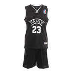 SPORTZONE Paris Ensemble de basket Noir/Blanc Enfant Sport Zone. Coloris disponibles : Noir