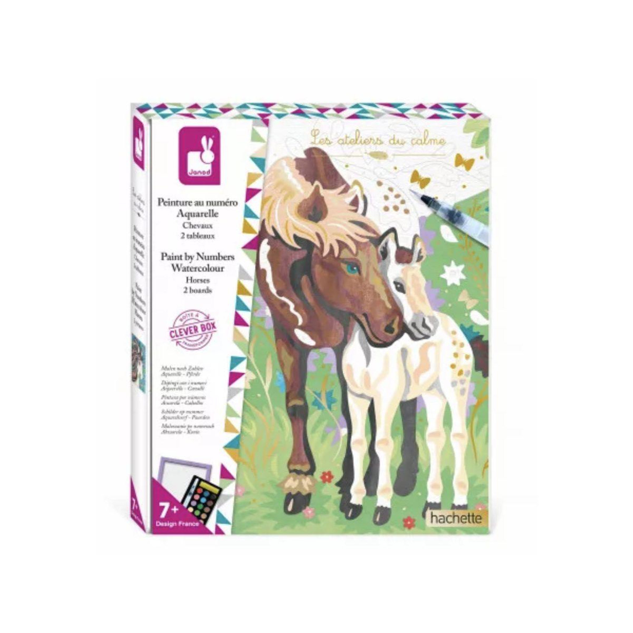 JANOD Peinture au numero aquarelle - chevaux -