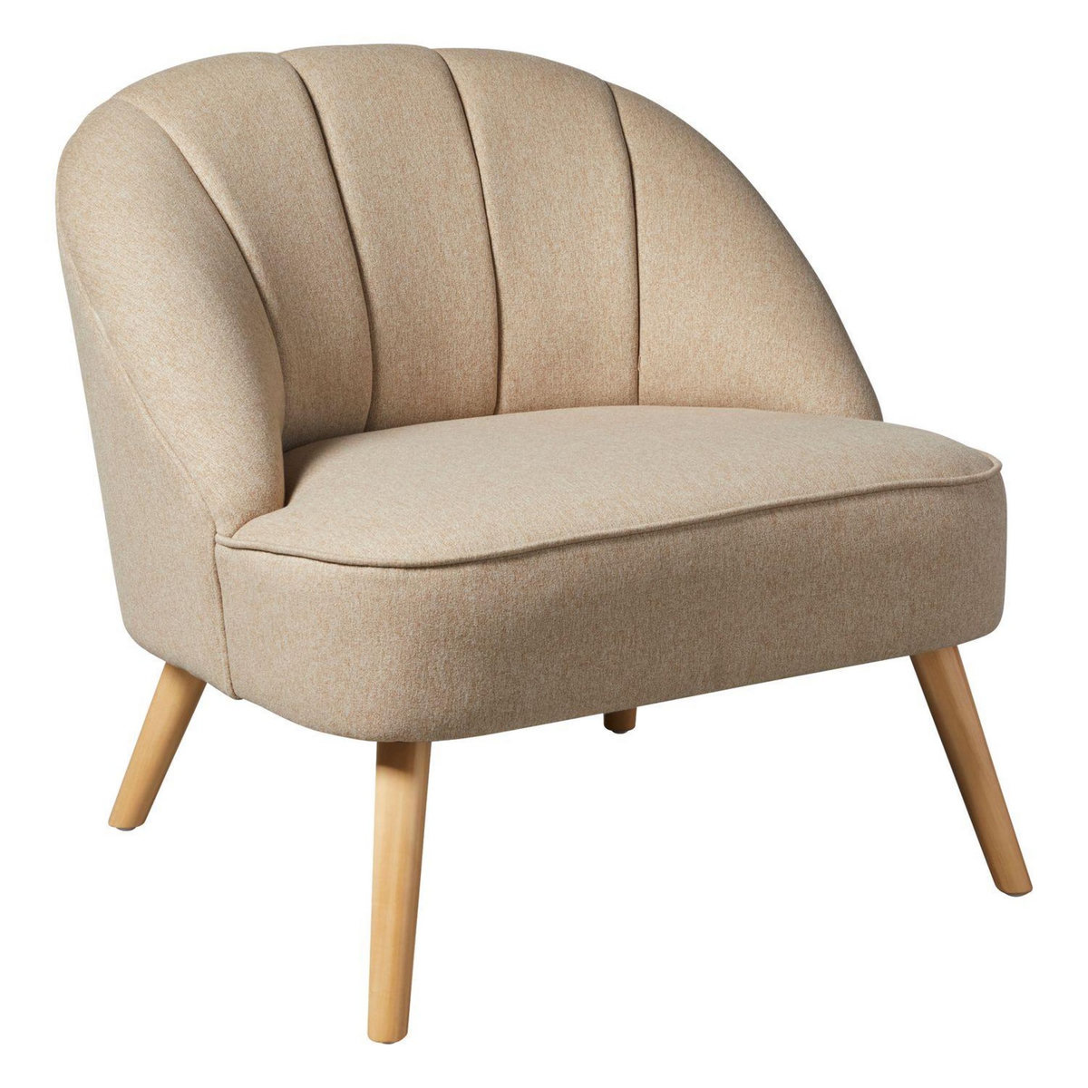 ATMOSPHERA Fauteuil en velours et pieds en bois NAOVA