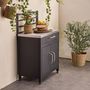 Voir la diapositive 3 : SWEEEK Meuble de cuisine extérieure en acier avec 1 tiroir et 1 porte et 1 grille de suspension L80