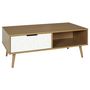 Voir la diapositive 2 : The Home Deco Factory Table basse Sven 1 tiroir - H. 38 cm - Bois et Blanc