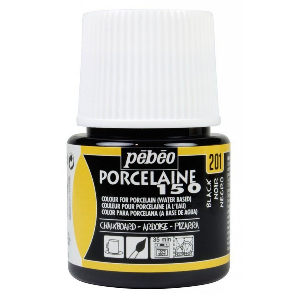 Pebeo Peinture à l'eau moirée pour porcelaine - Ardoise - 45 ml