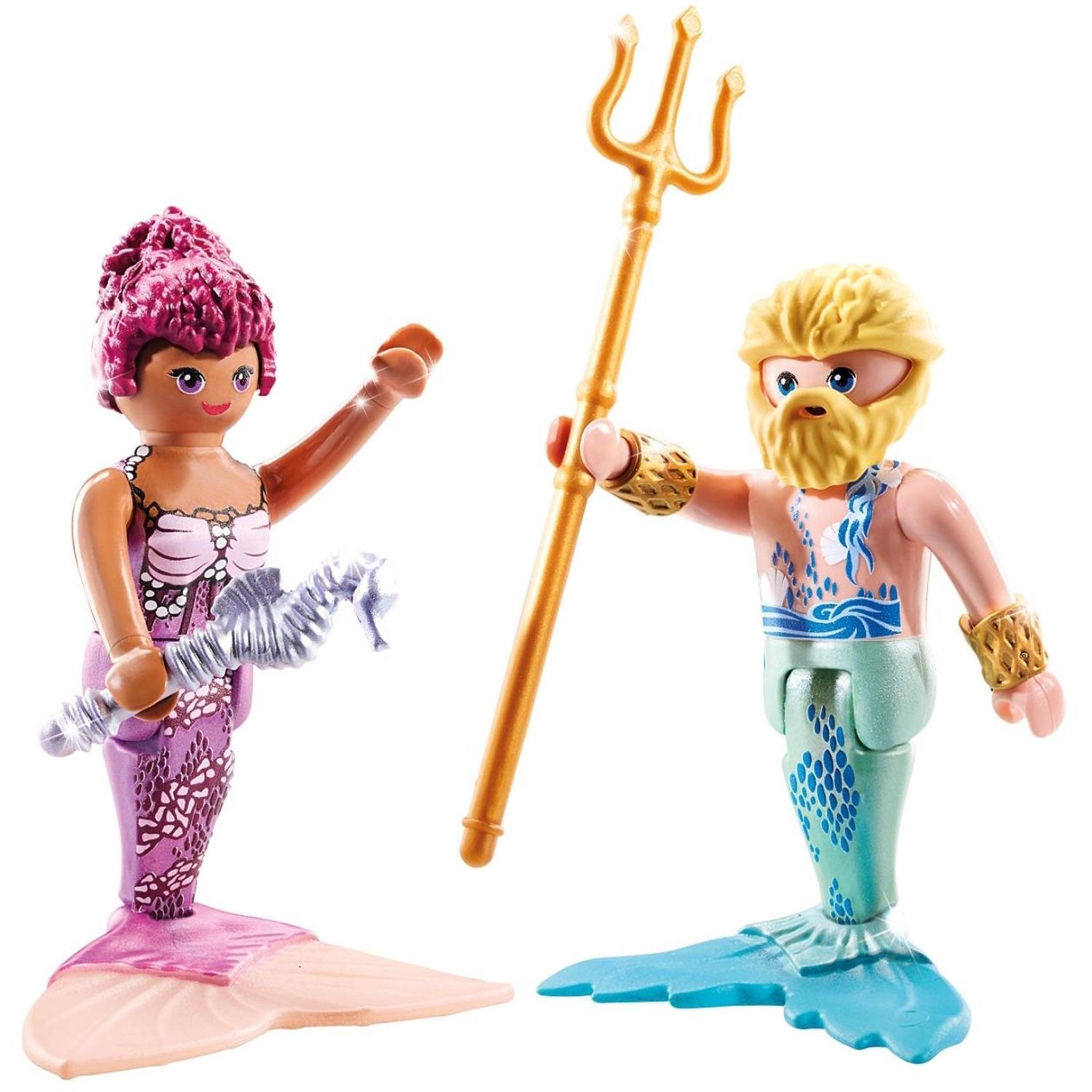 Voir la diapositive 3 : PLAYMOBIL Duo : Couple de sirène et triton avec sceptre et trident