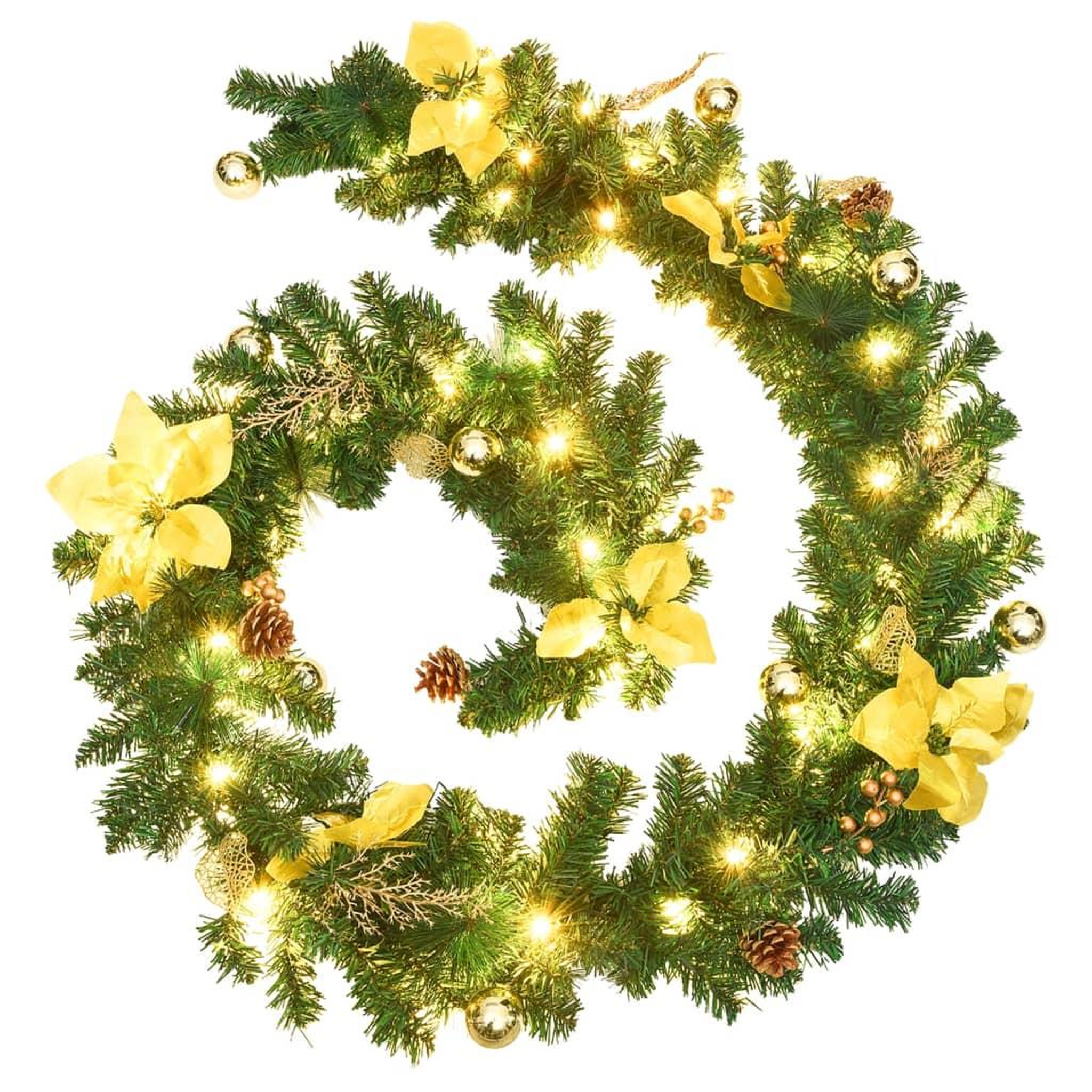 Voir la diapositive 2 : VIDAXL Guirlande de noël avec lumieres led vert 2,7 m pvc