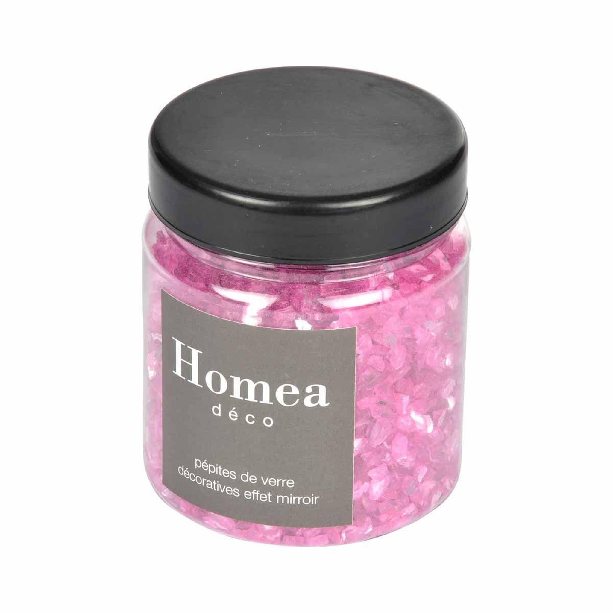 Voir la diapositive 2 : HOMEA Pépites de verre déco  effet miroir  250g rose