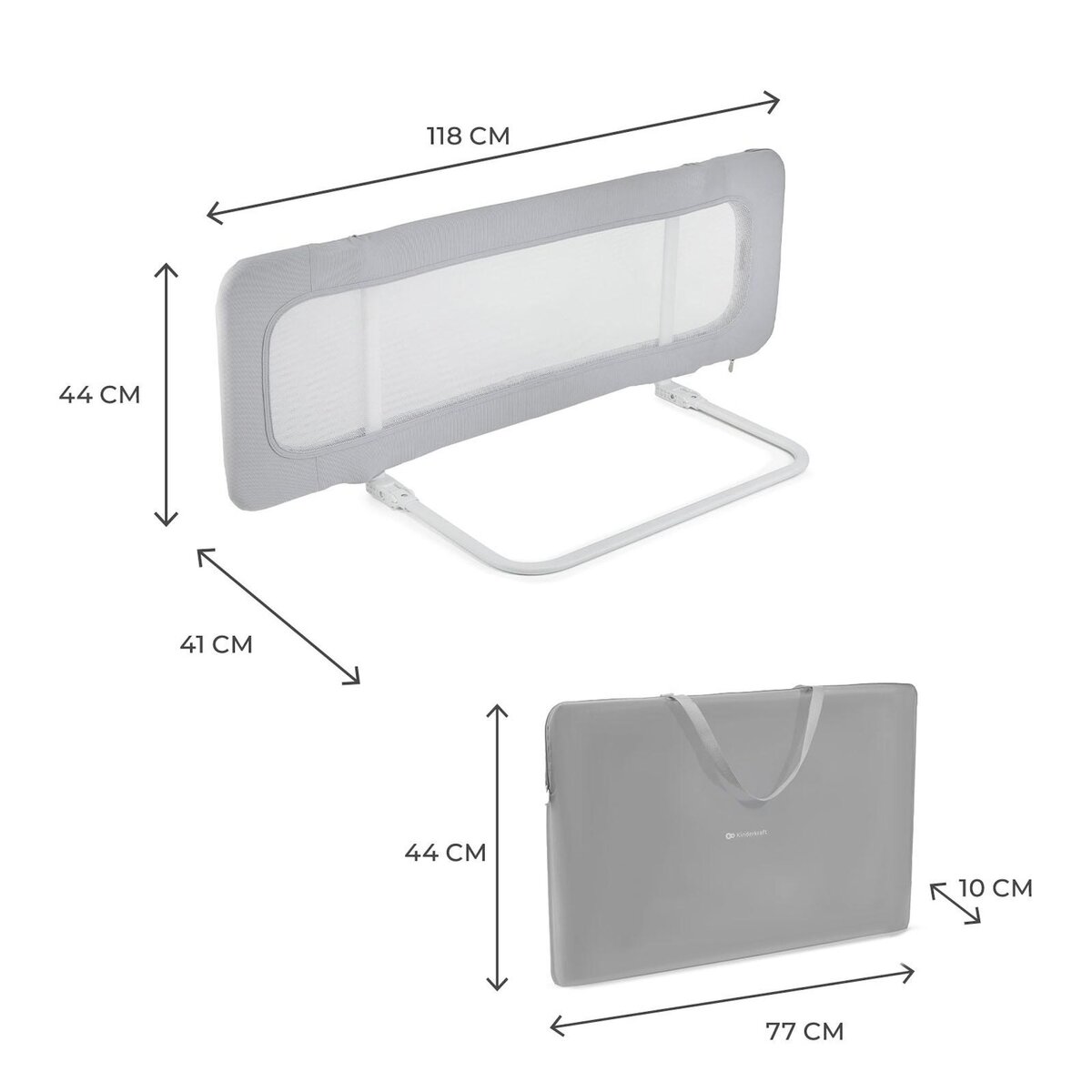 KINDERKRAFT Barrière de lit enfant pliable sécurisée
