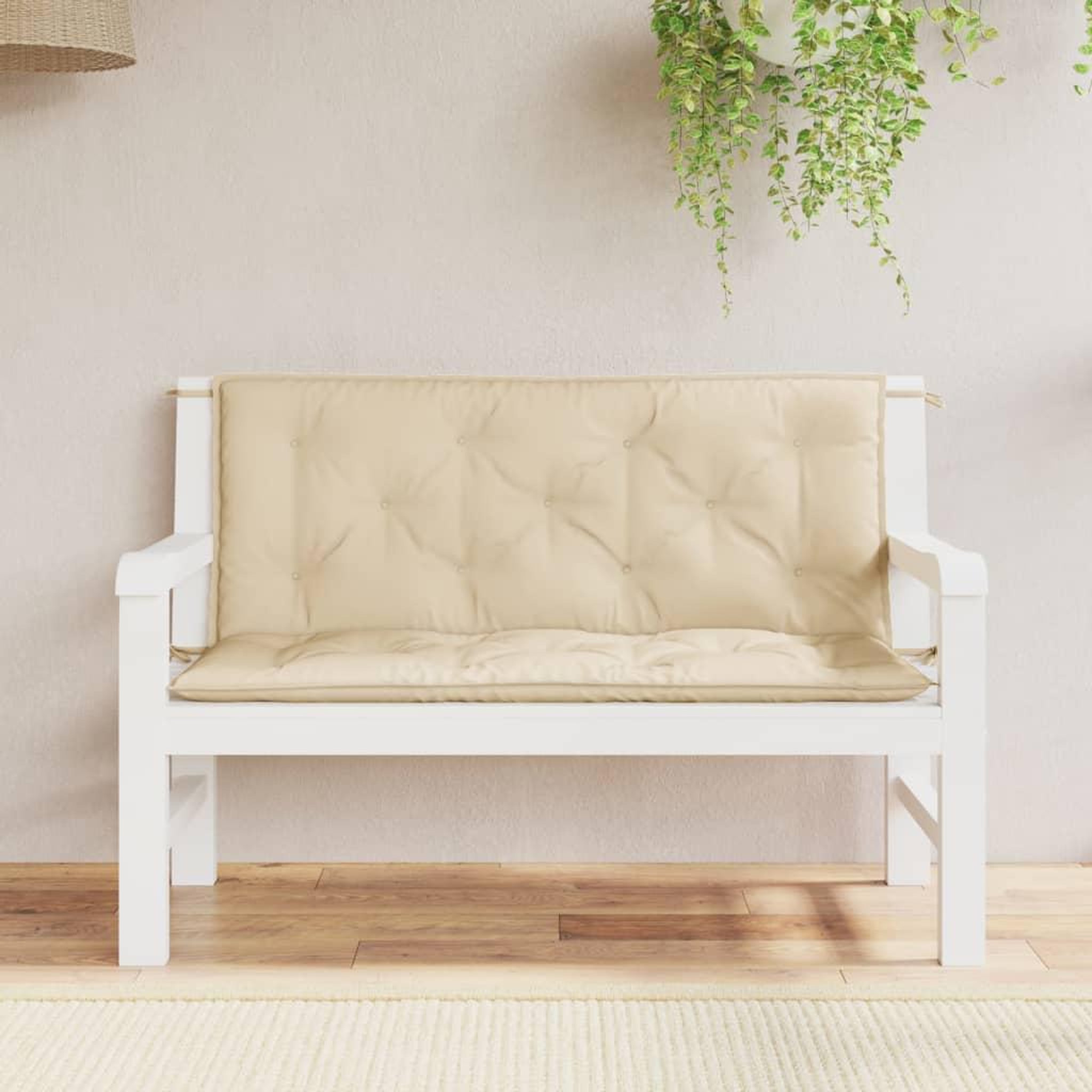VIDAXL Coussins de banc jardin lot de 2 beige 120x50x7 cm tissu Oxford