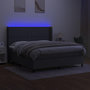 Voir la diapositive 3 : VIDAXL Sommier a lattes de lit matelas LED Gris fonce 180x200 cm Tissu