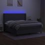 Voir la diapositive 3 : VIDAXL Sommier a lattes de lit matelas LED Gris fonce 180x200 cm Tissu