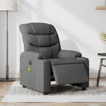 VIDAXL Fauteuil inclinable de massage electrique gris fonce tissu
