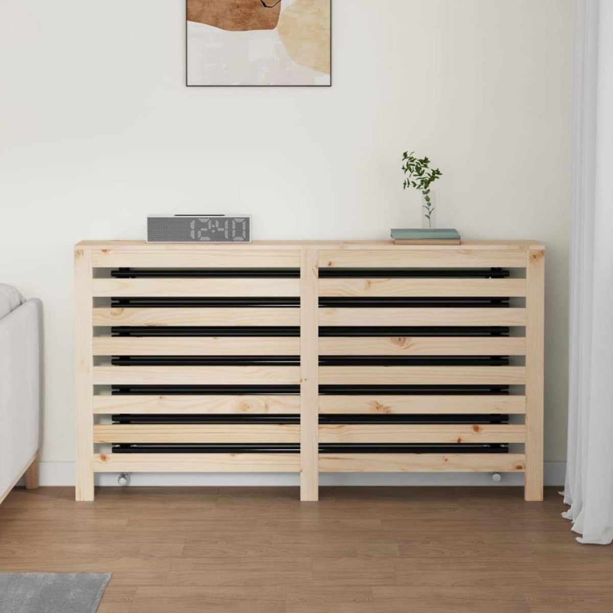VIDAXL Cache-radiateur 153x19x84 cm Bois massif de pin