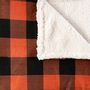 Voir la diapositive 2 : ACTUEL Plaid imprimé carreaux double face flanelle/sherpa 