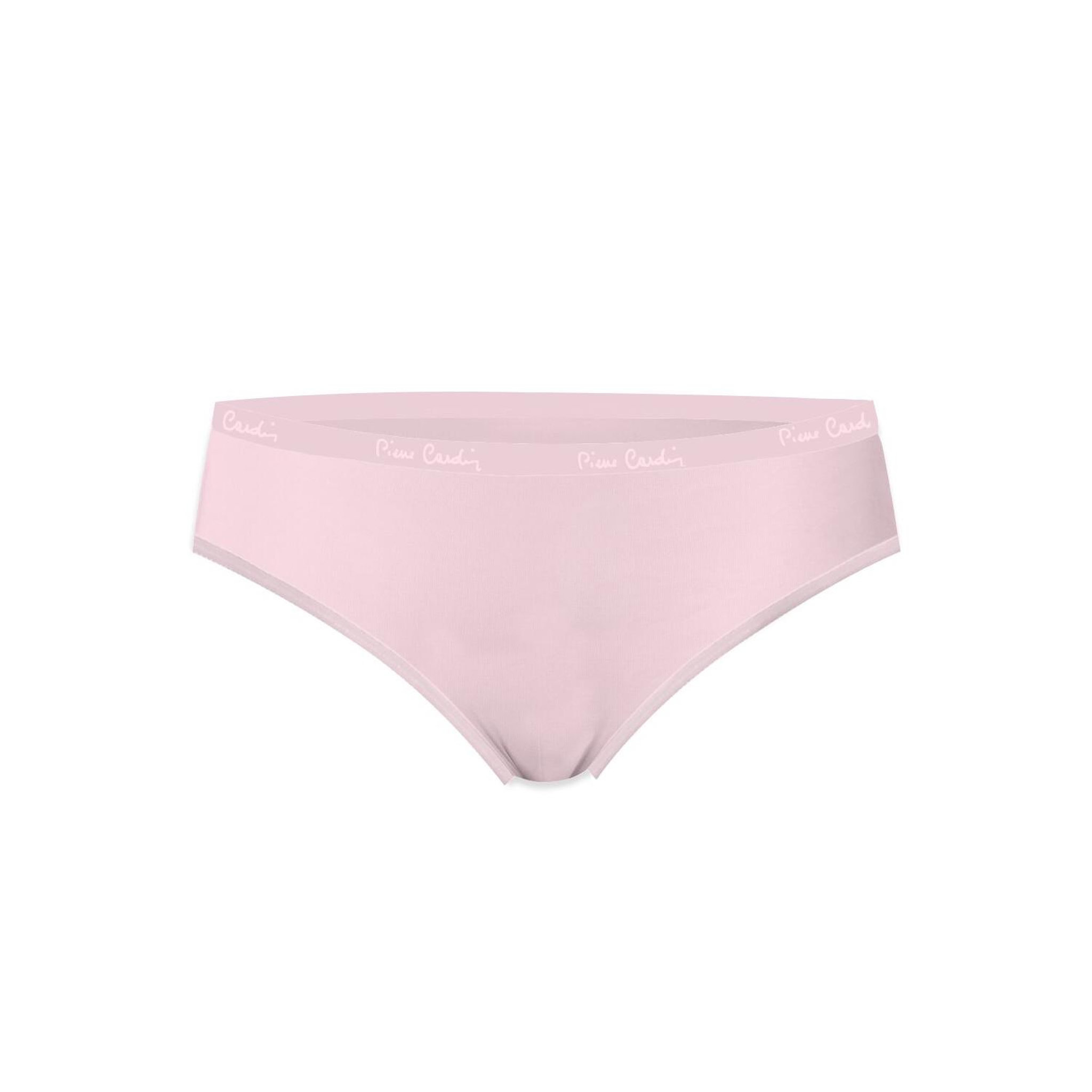 Voir la diapositive 5 : PIERRE CARDIN Lot de 3 slips femme  en coton uni et imprimé ceinture fine 2cm bgp