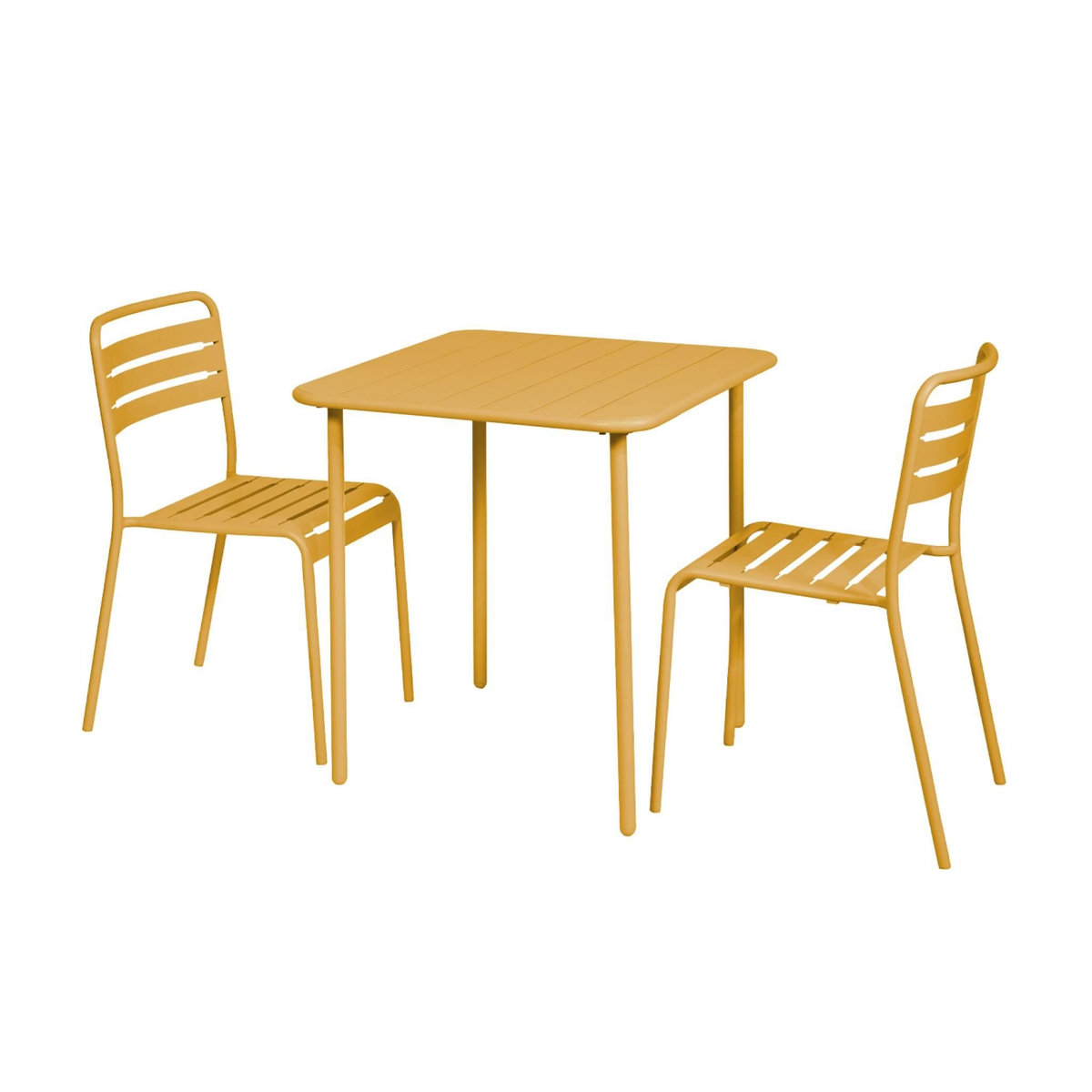 SWEEEK Table de jardin métal 2 places, Amelia 70 x 70cm