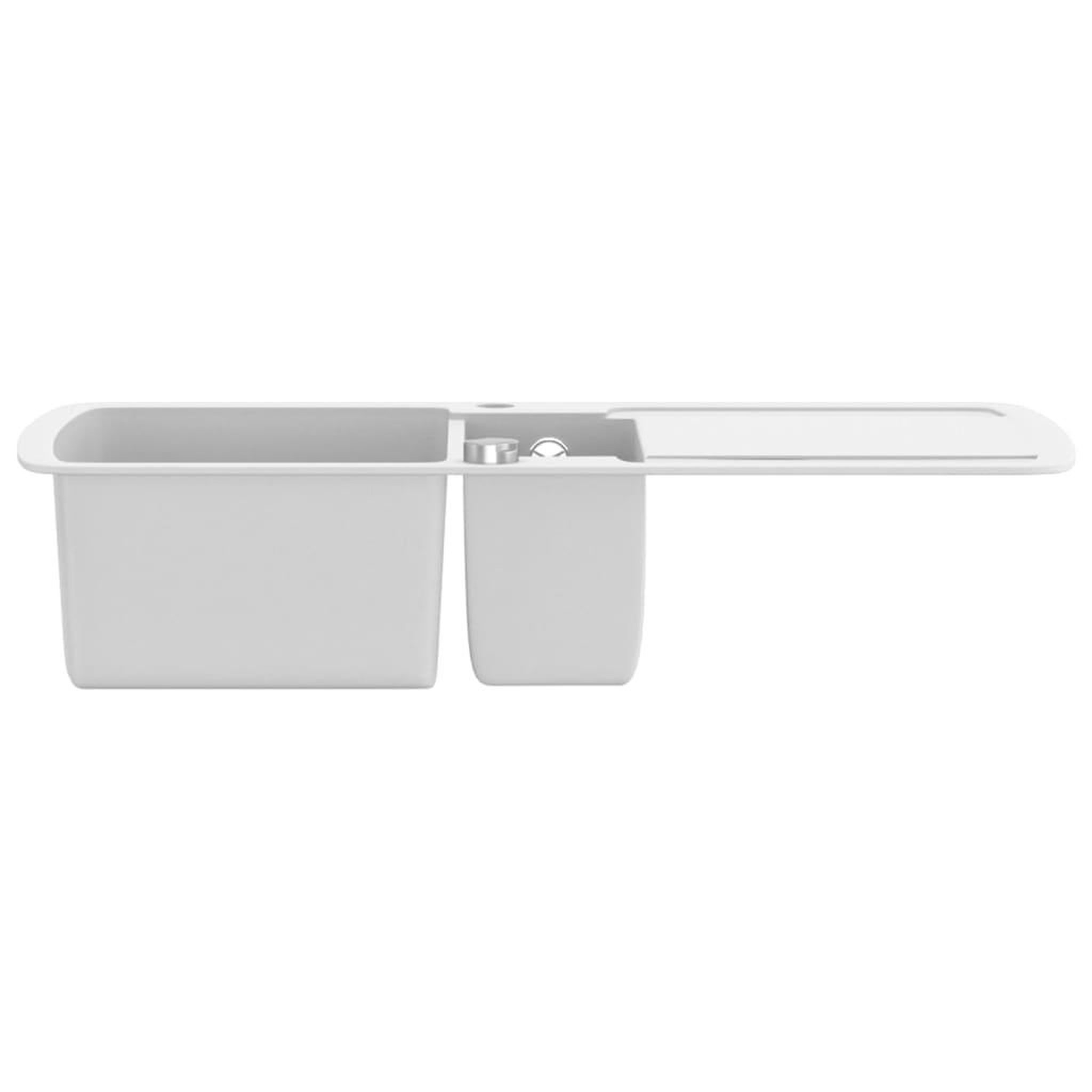 Voir la diapositive 4 : VIDAXL Evier de cuisine Granit Double lavabo Blanc