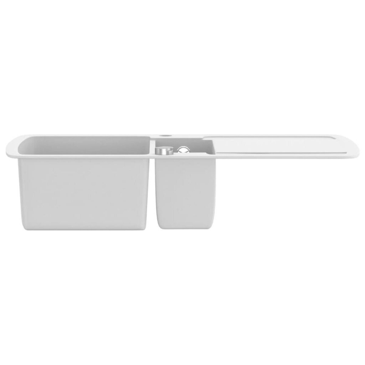 VIDAXL Evier de cuisine Granit Double lavabo Blanc
