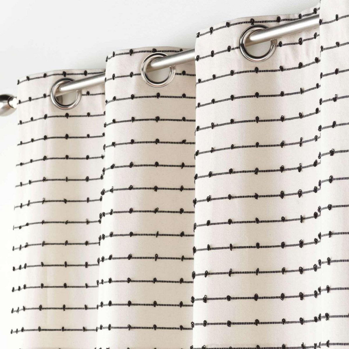 Douceur d'Intérieur Rideau à œillets CANNA - Coton recyclé GRS - 140 x 240 cm - Ecru