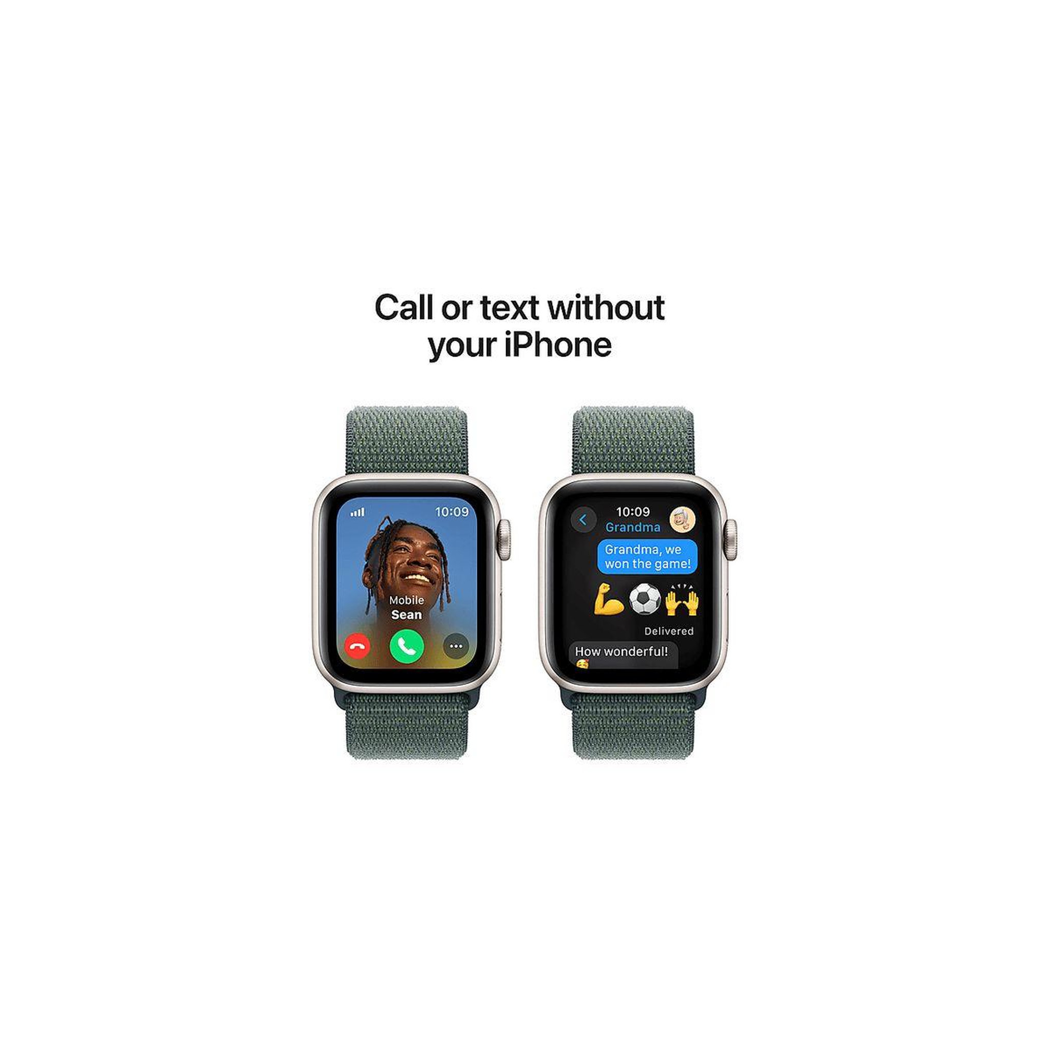 Voir la diapositive 4 : APPLE Montre connectée SE 44mm Lumière Stellaire/Vert Loop Cell
