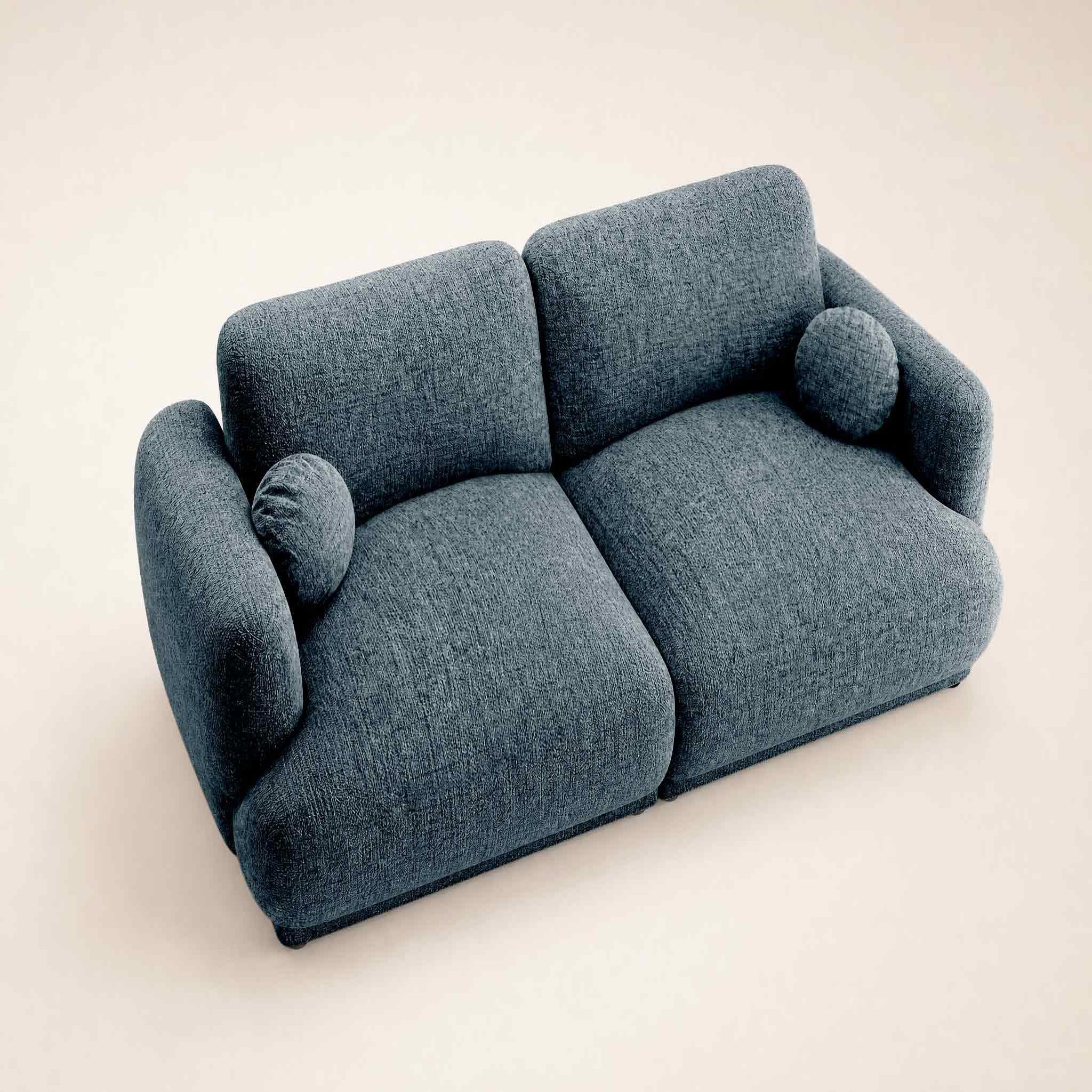 Voir la diapositive 5 : BEST MOBILIER Pietro - canapé droit 3 places en tissu texturé