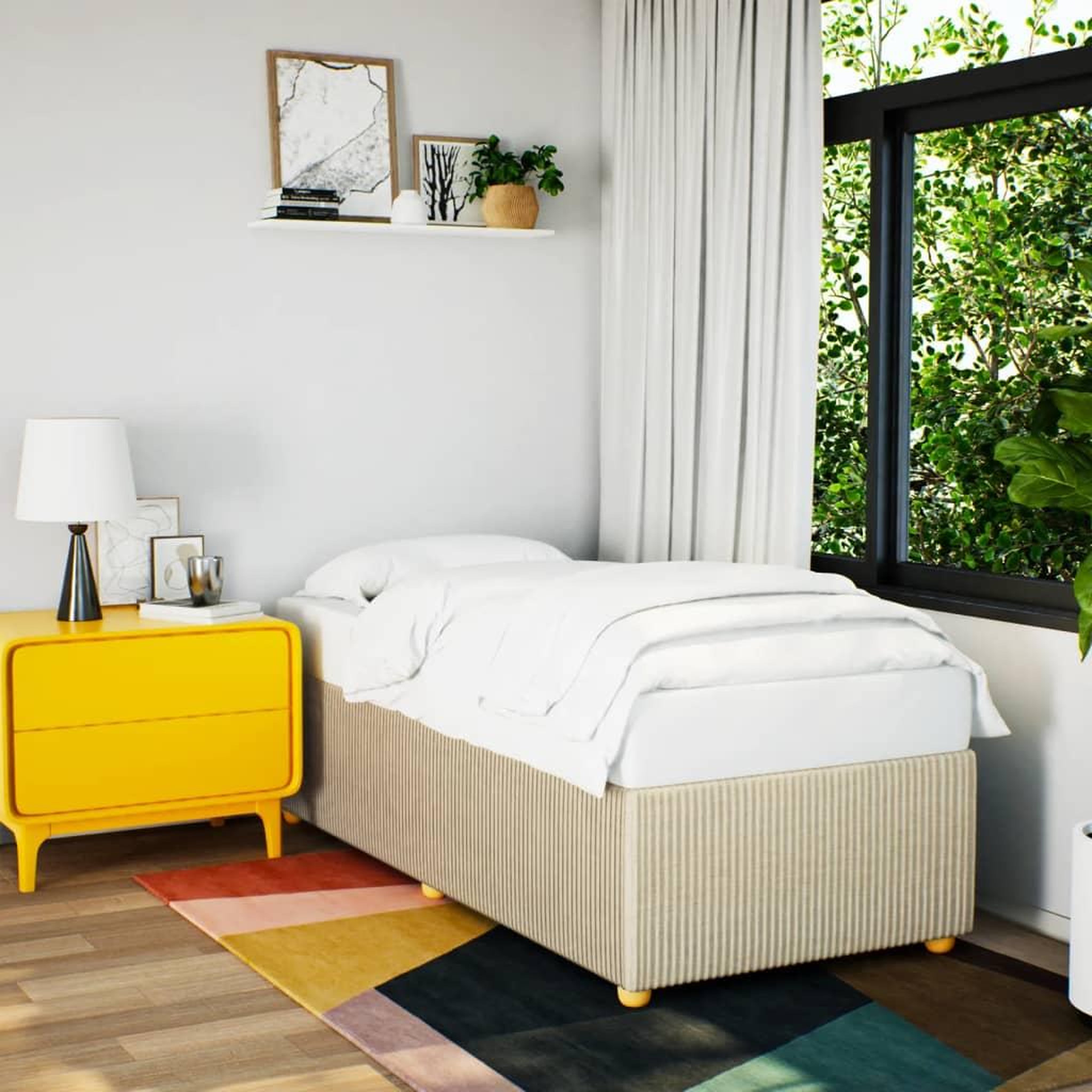 VIDAXL Cadre de lit sans matelas creme 80x200 cm tissu