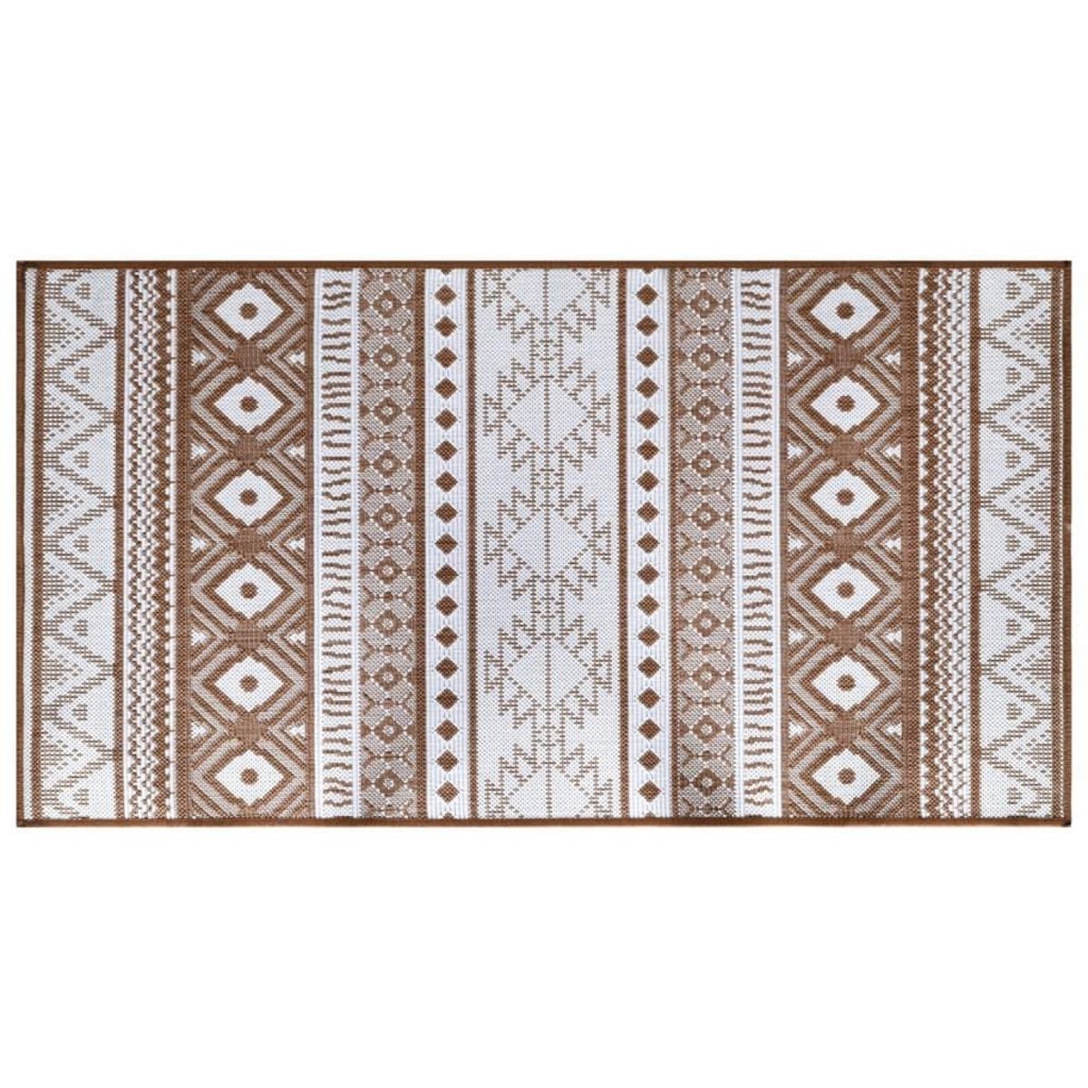 VIDAXL Tapis d'exterieur marron et blanc 80x150 cm design reversible