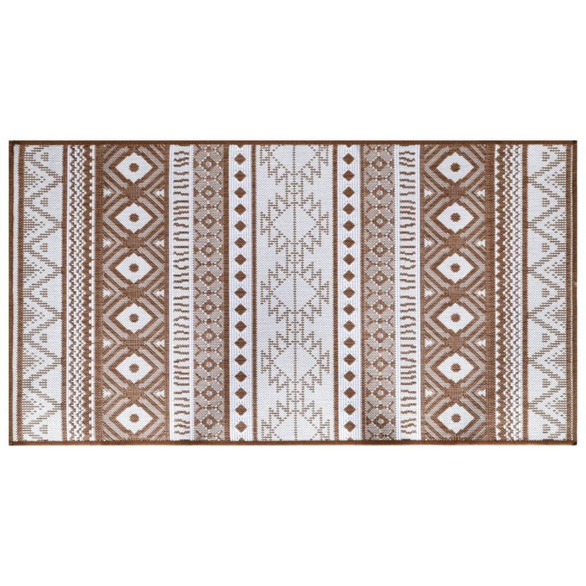 VIDAXL Tapis d'exterieur marron et blanc 80x150 cm design reversible