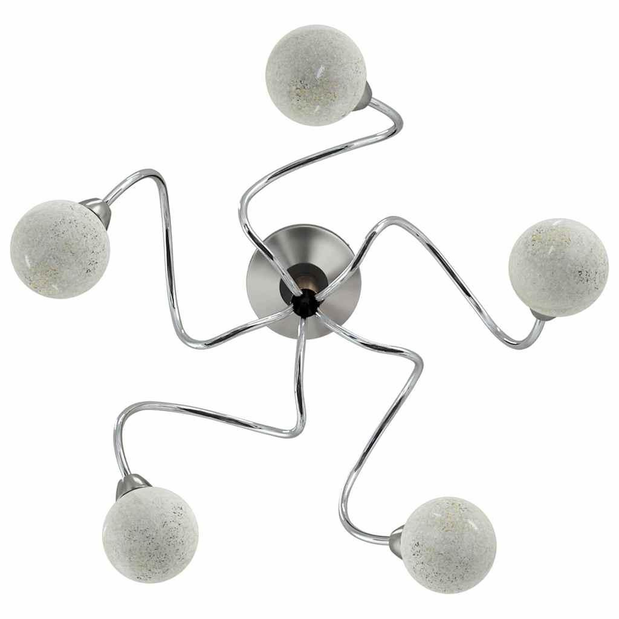Voir la diapositive 4 : VIDAXL Plafonnier avec abat-jour ronds en verre pour 5 LED G9