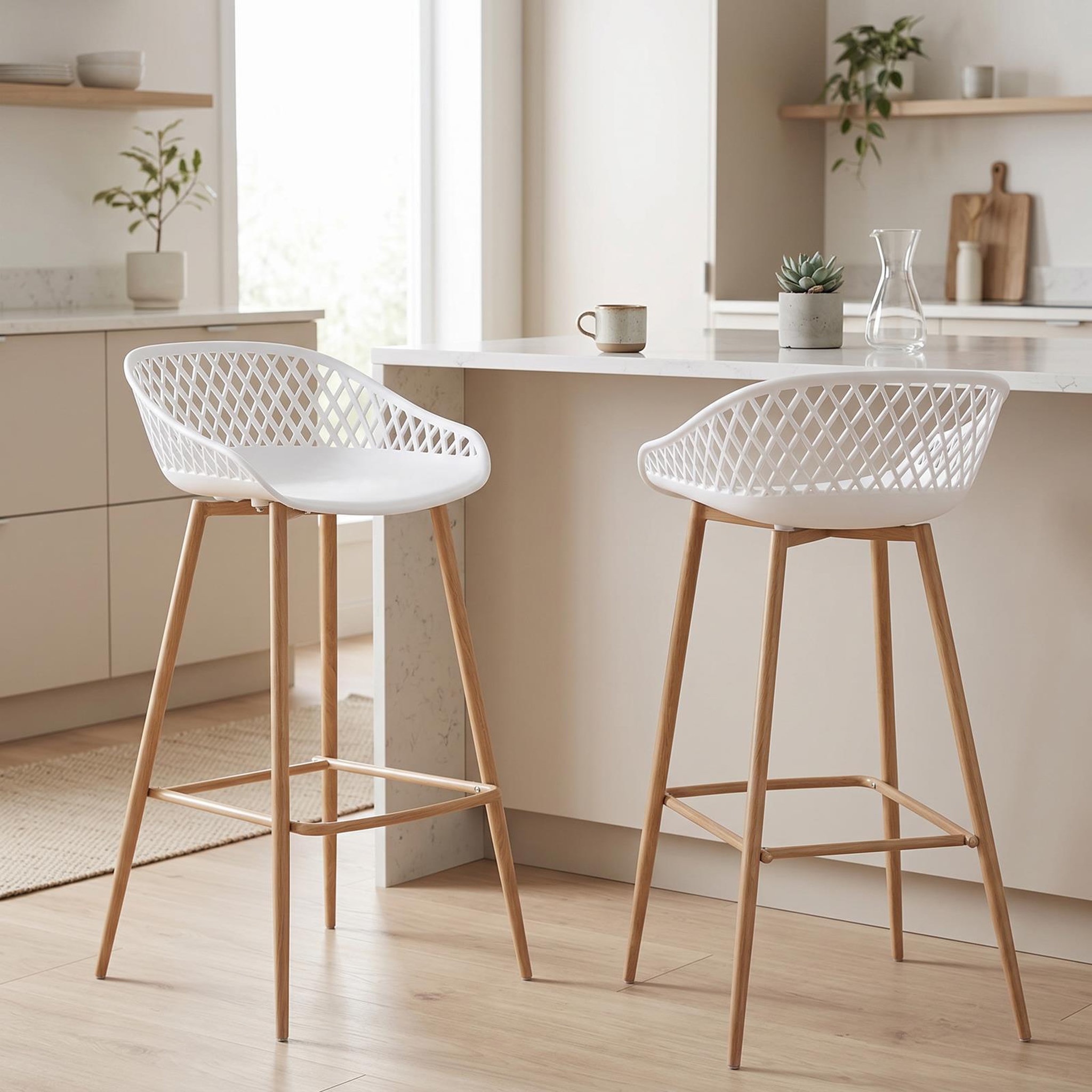 Voir la diapositive 2 : IDIMEX Lot de 2 tabourets de bar IREK, en plastique