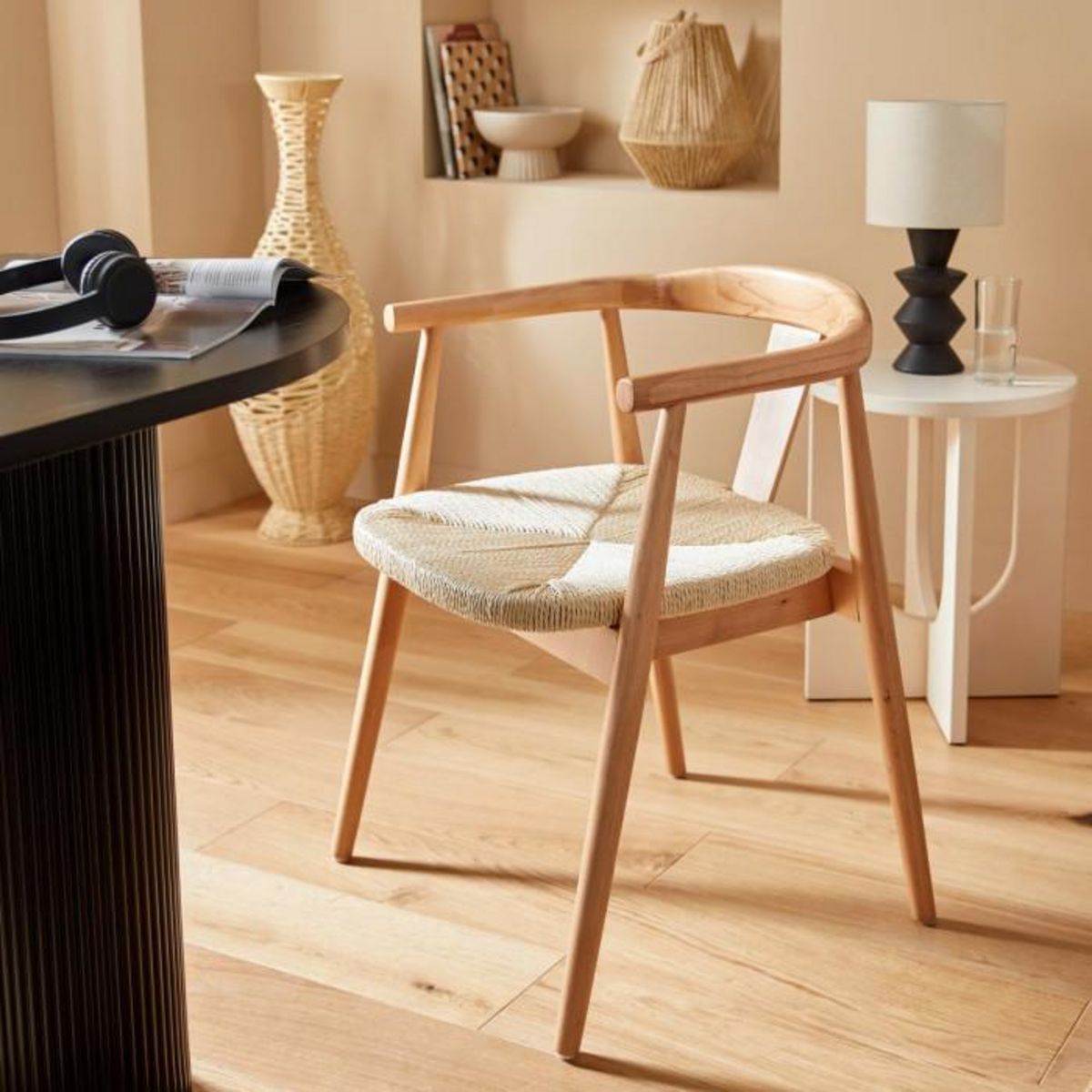 ATMOSPHERA Lot de 2 Fauteuils à Dîner  Yamato  73cm Naturel