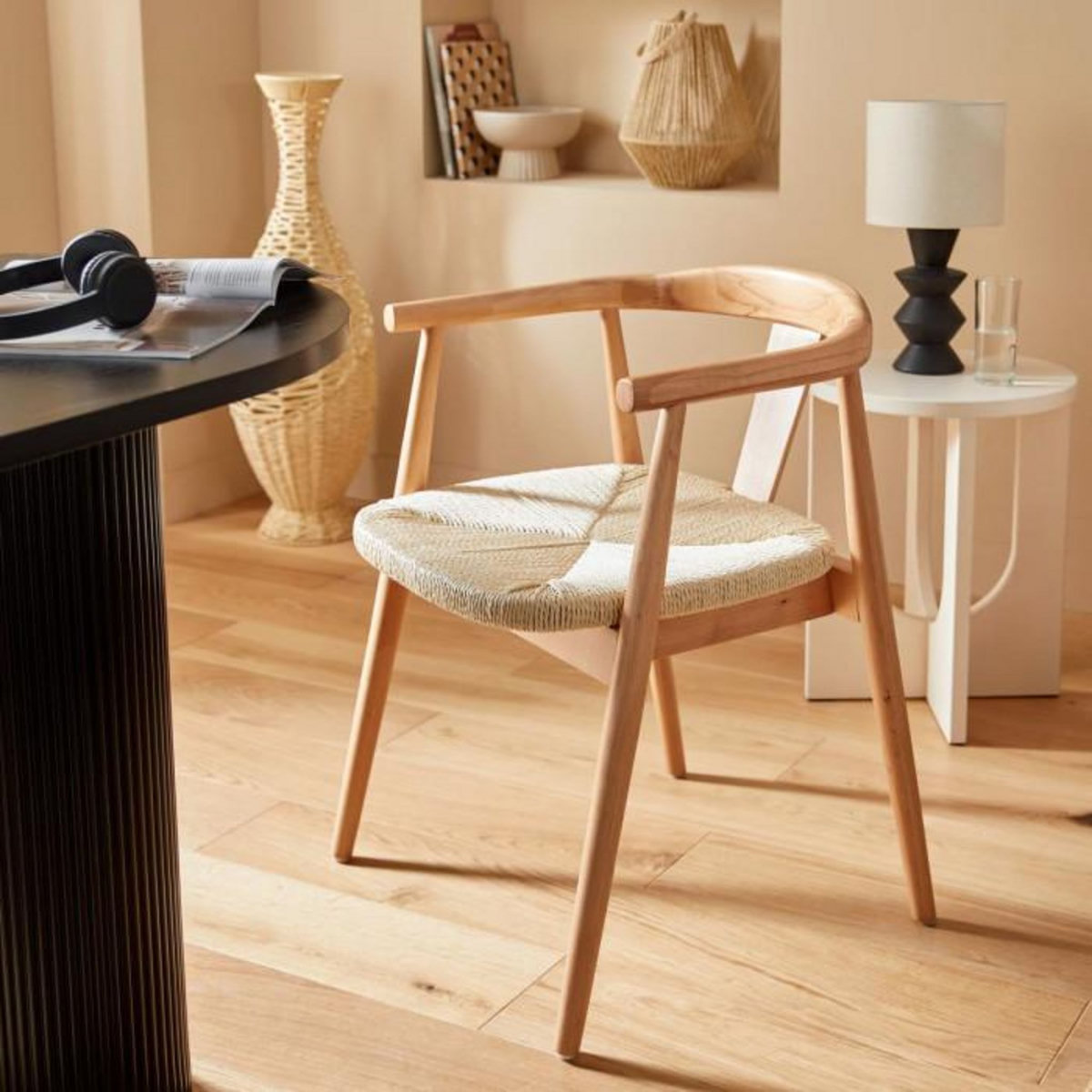 ATMOSPHERA Lot de 2 Fauteuils à Dîner  Yamato  73cm Naturel